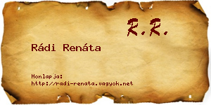 Rádi Renáta névjegykártya